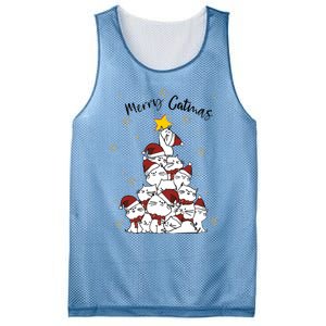 Merry Catmas Christmas Mesh Reversible Basketball Jersey Tank