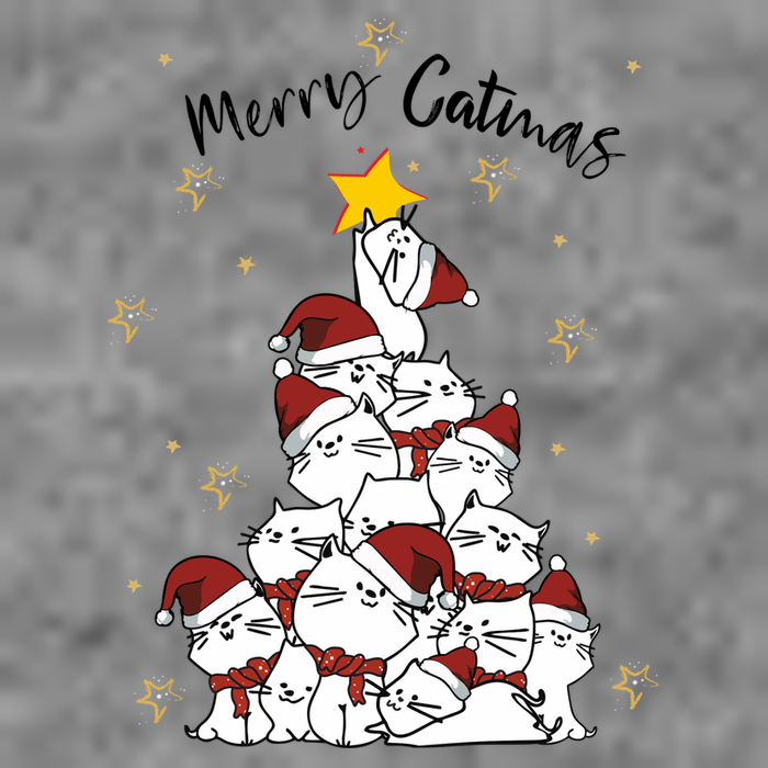 Merry Catmas Christmas Wool Snapback Cap