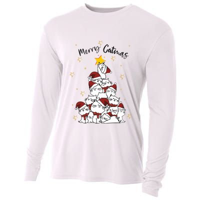 Merry Catmas Christmas Cooling Performance Long Sleeve Crew