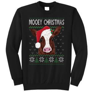 Mooey Christmas Cow Christmas Ugly Sweater Style Pajama Xmas Sweatshirt