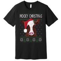 Mooey Christmas Cow Christmas Ugly Sweater Style Pajama Xmas Premium T-Shirt