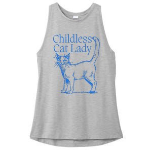 Meidastouch Childless Cat Lady Ladies PosiCharge Tri-Blend Wicking Tank