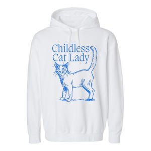 Meidastouch Childless Cat Lady Garment-Dyed Fleece Hoodie