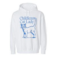 Meidastouch Childless Cat Lady Garment-Dyed Fleece Hoodie