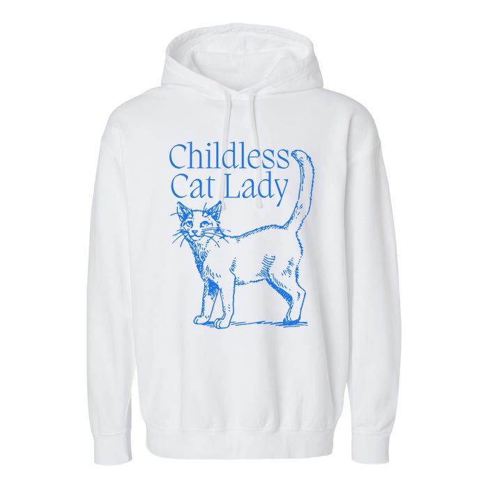 Meidastouch Childless Cat Lady Garment-Dyed Fleece Hoodie