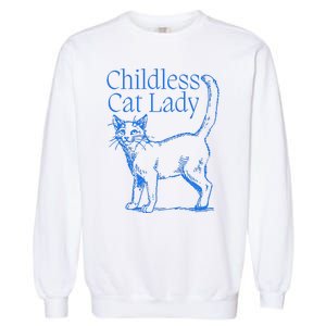 Meidastouch Childless Cat Lady Garment-Dyed Sweatshirt