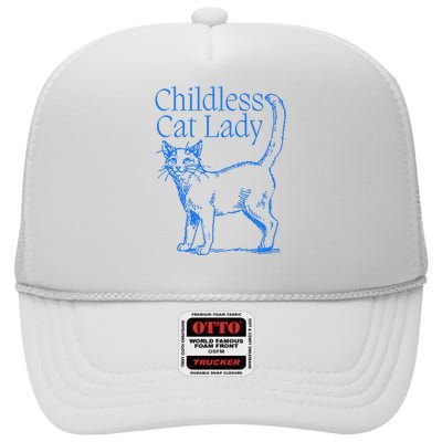 Meidastouch Childless Cat Lady High Crown Mesh Back Trucker Hat