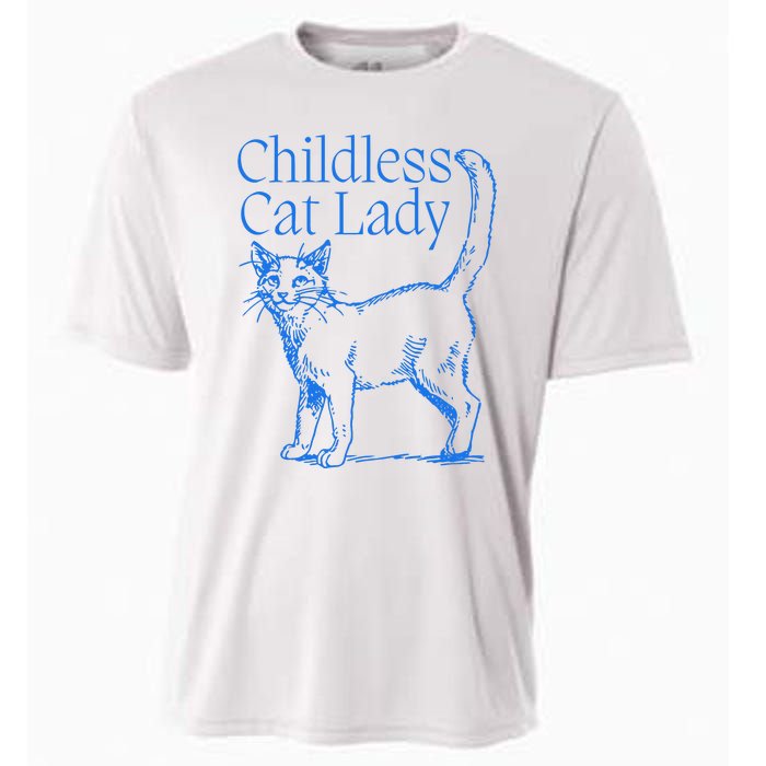 Meidastouch Childless Cat Lady Cooling Performance Crew T-Shirt