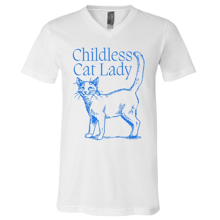 Meidastouch Childless Cat Lady V-Neck T-Shirt