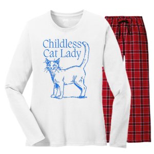 Meidastouch Childless Cat Lady Women's Long Sleeve Flannel Pajama Set 