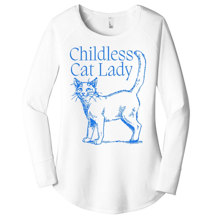 Meidastouch Childless Cat Lady Women's Perfect Tri Tunic Long Sleeve Shirt