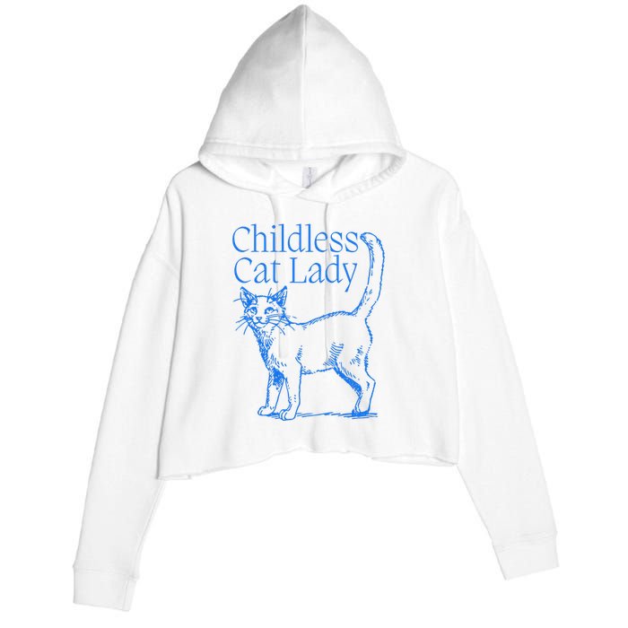 Meidastouch Childless Cat Lady Crop Fleece Hoodie