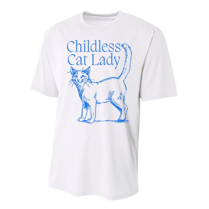 Meidastouch Childless Cat Lady Performance Sprint T-Shirt