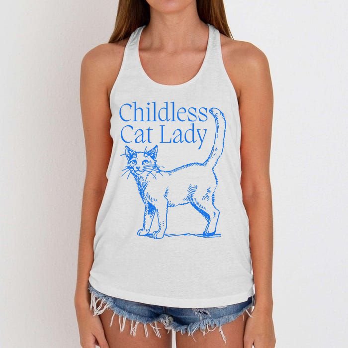 Meidastouch Childless Cat Lady Women's Knotted Racerback Tank