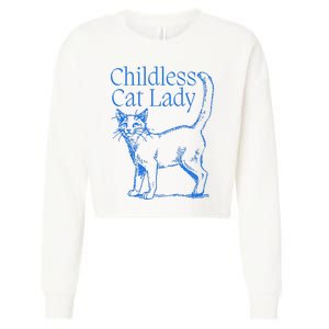 Meidastouch Childless Cat Lady Cropped Pullover Crew