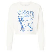 Meidastouch Childless Cat Lady Cropped Pullover Crew