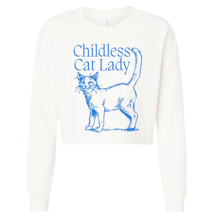 Meidastouch Childless Cat Lady Cropped Pullover Crew