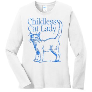 Meidastouch Childless Cat Lady Ladies Long Sleeve Shirt