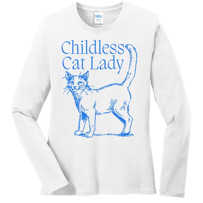 Meidastouch Childless Cat Lady Ladies Long Sleeve Shirt