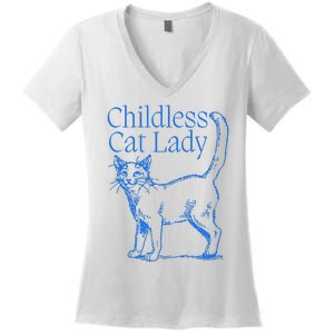 Meidastouch Childless Cat Lady Women's V-Neck T-Shirt