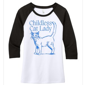 Meidastouch Childless Cat Lady Women's Tri-Blend 3/4-Sleeve Raglan Shirt