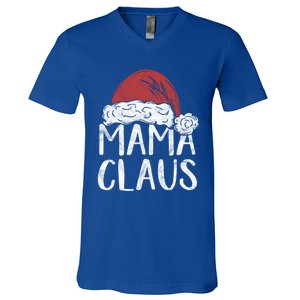 Mama Claus Christmas Costume Gift Santa Matching Family Xmas Cool Gift V-Neck T-Shirt