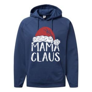 Mama Claus Christmas Costume Gift Santa Matching Family Xmas Cool Gift Performance Fleece Hoodie