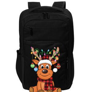 Merry Christmas Cute Reindeer Xmas Family Matching Impact Tech Backpack