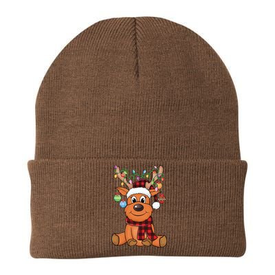 Merry Christmas Cute Reindeer Xmas Family Matching Knit Cap Winter Beanie