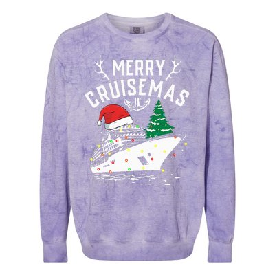 Merry Cruisemas Cruise Ship Family Christmas Funny Colorblast Crewneck Sweatshirt