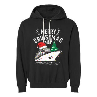 Merry Cruisemas Cruise Ship Family Christmas Funny Garment-Dyed Fleece Hoodie