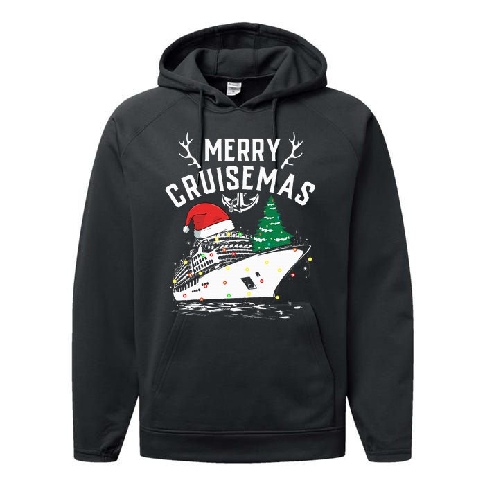 Merry Cruisemas Cruise Ship Family Christmas Funny Performance Fleece Hoodie