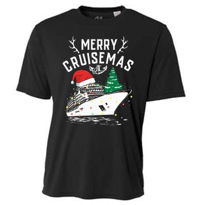 Merry Cruisemas Cruise Ship Family Christmas Funny Cooling Performance Crew T-Shirt