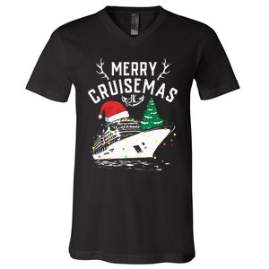 Merry Cruisemas Cruise Ship Family Christmas Funny V-Neck T-Shirt