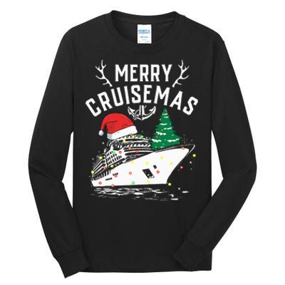 Merry Cruisemas Cruise Ship Family Christmas Funny Tall Long Sleeve T-Shirt