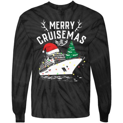 Merry Cruisemas Cruise Ship Family Christmas Funny Tie-Dye Long Sleeve Shirt