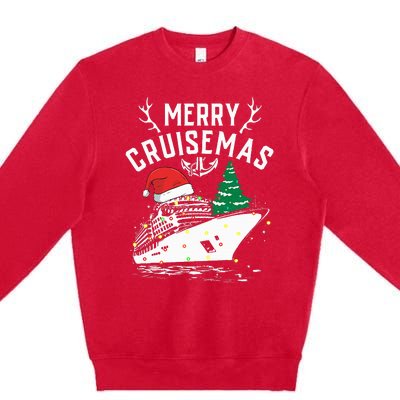 Merry Cruisemas Cruise Ship Family Christmas Funny Premium Crewneck Sweatshirt