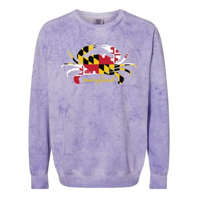 Maryland Crab Cute State Pride Flag Colorblast Crewneck Sweatshirt