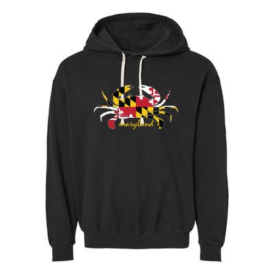 Maryland Crab Cute State Pride Flag Garment-Dyed Fleece Hoodie