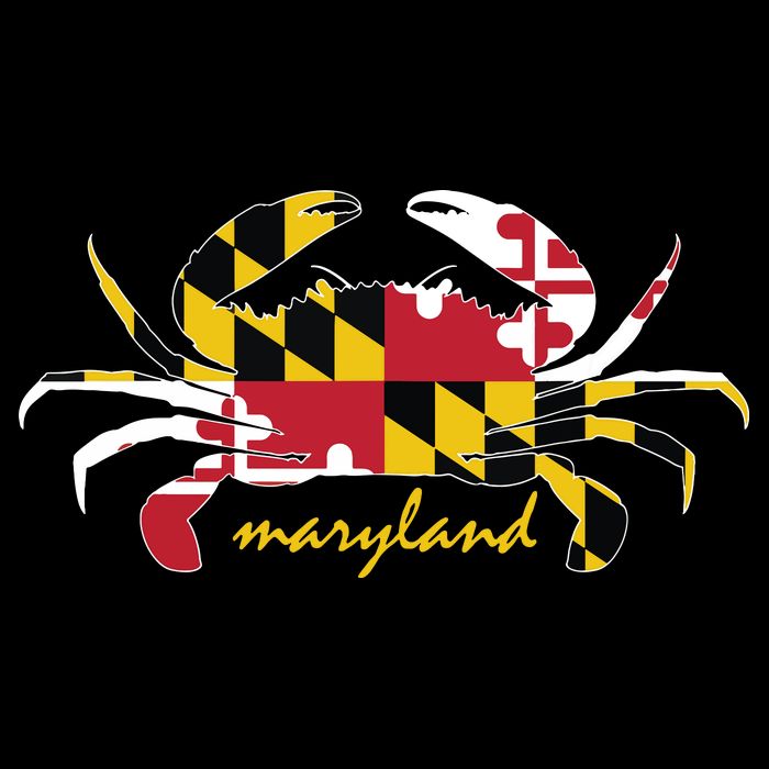 Maryland Crab Cute State Pride Flag Long Sleeve Shirt