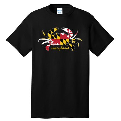 Maryland Crab Cute State Pride Flag Tall T-Shirt