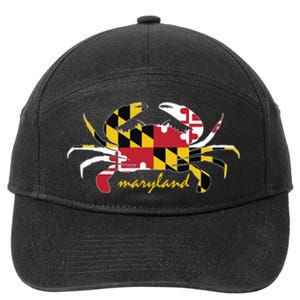 Maryland Crab Cute State Pride Flag 7-Panel Snapback Hat