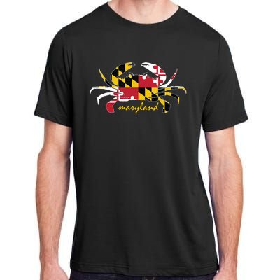 Maryland Crab Cute State Pride Flag Adult ChromaSoft Performance T-Shirt