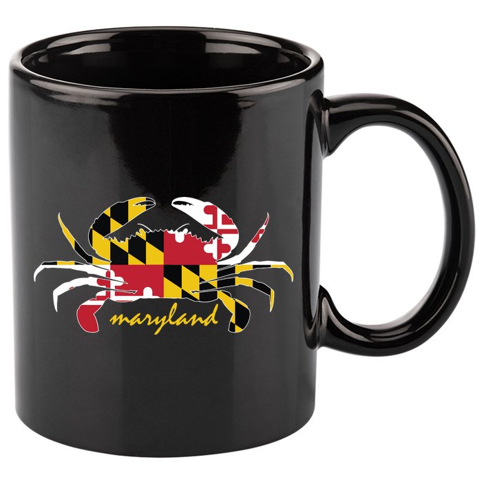 Maryland Crab Cute State Pride Flag 11oz C Handle Ceramic Mug