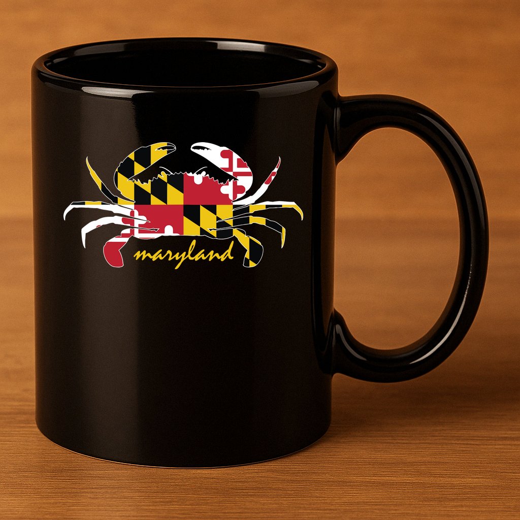 Maryland Crab Cute State Pride Flag 11oz C Handle Ceramic Mug