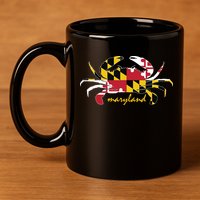 Maryland Crab Cute State Pride Flag 11oz C Handle Ceramic Mug