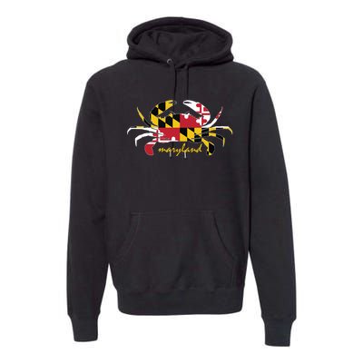 Maryland Crab Cute State Pride Flag Premium Hoodie