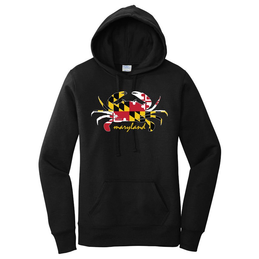 Maryland Crab Cute State Pride Flag Women's Pullover Hoodie