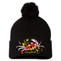 Maryland Crab Cute State Pride Flag Pom Pom 12in Knit Beanie