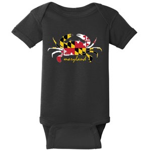 Maryland Crab Cute State Pride Flag Baby Bodysuit